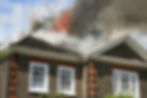 This image shows a house that's on fire
