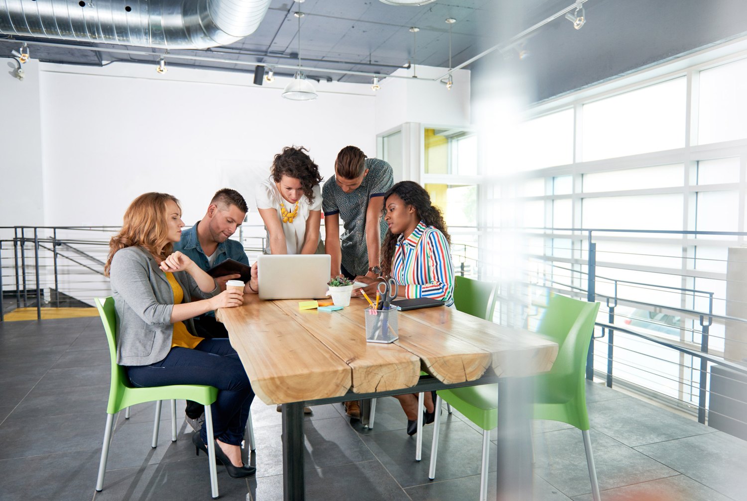 People working together around a table